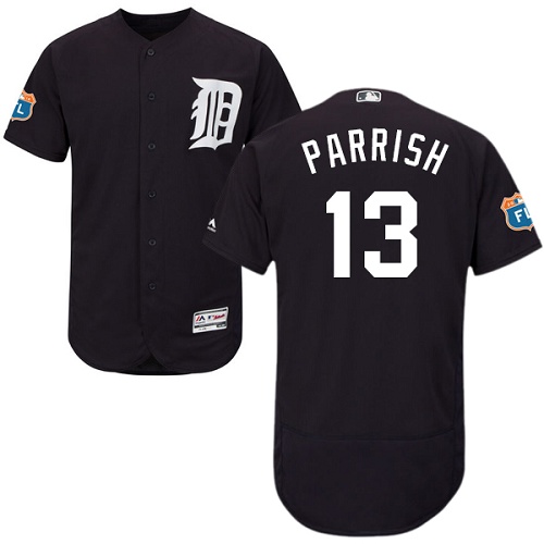 Tigers #13 Lance Parrish Navy Blue Flexbase Authentic Collection Stitched MLB Jersey - Click Image to Close